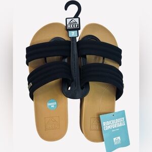 Reef Kaia 2 Bar Women's Sandals Wedge Black Size 7